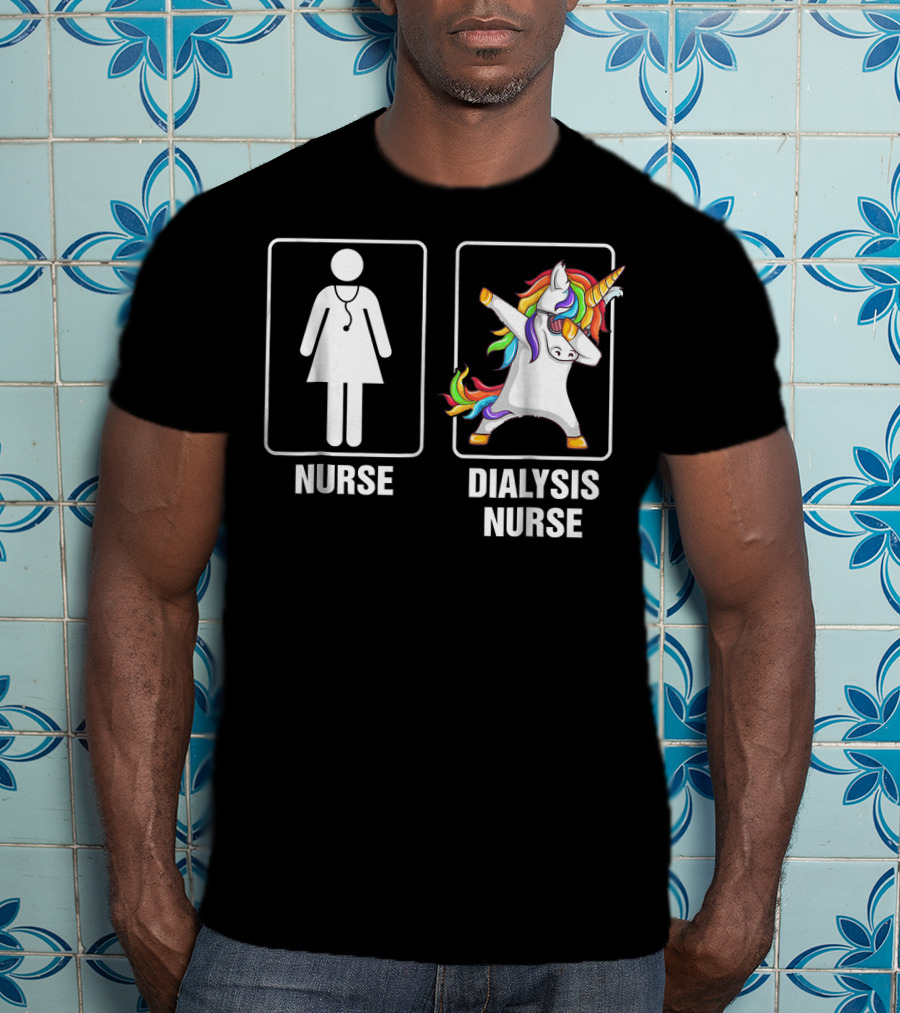 Nurse Dialysis Nurse Dabbing Unicorn T-Shirt