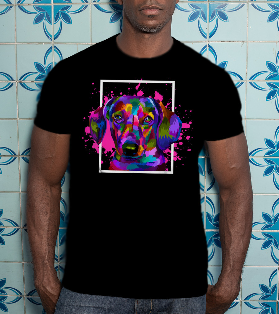 Colorful Dog Animal Lover Pet Dog Breed Dac T-Shirt