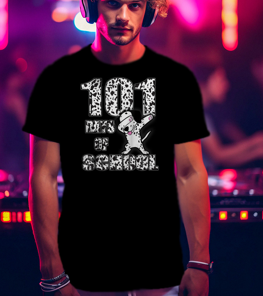 101 Days Of School Dabbing Dalmatian T-Shirt