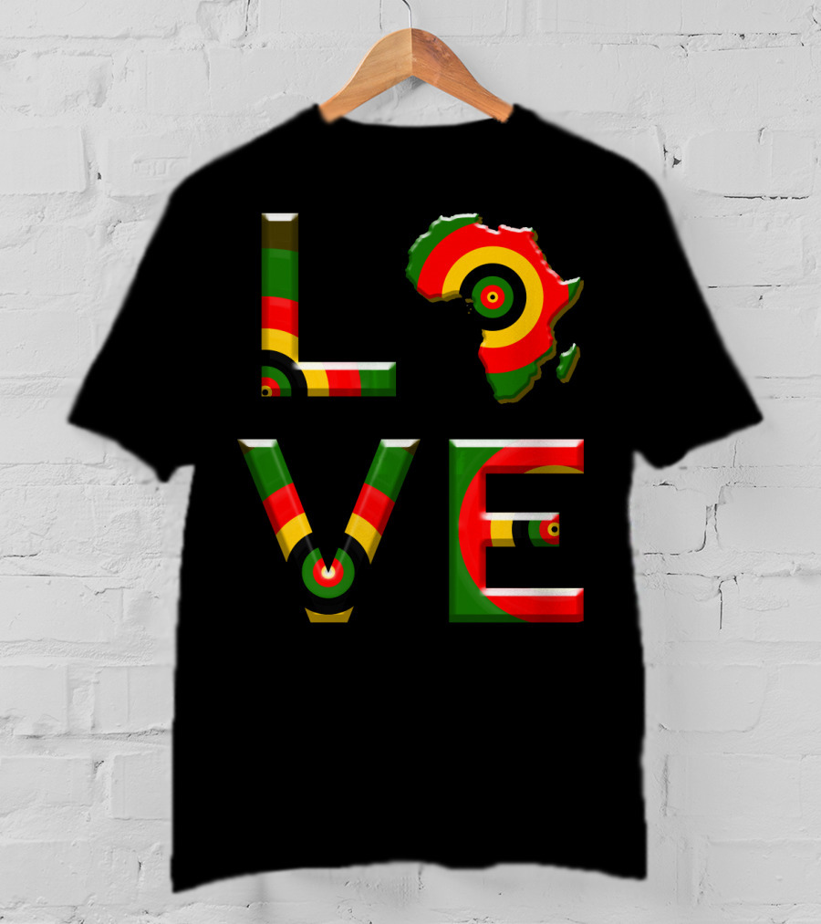 Africa Love African Ameri Colors Map T-Shirt
