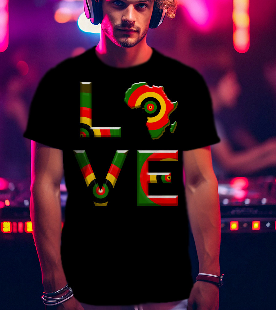 Africa Love African Ameri Colors Map T-Shirt