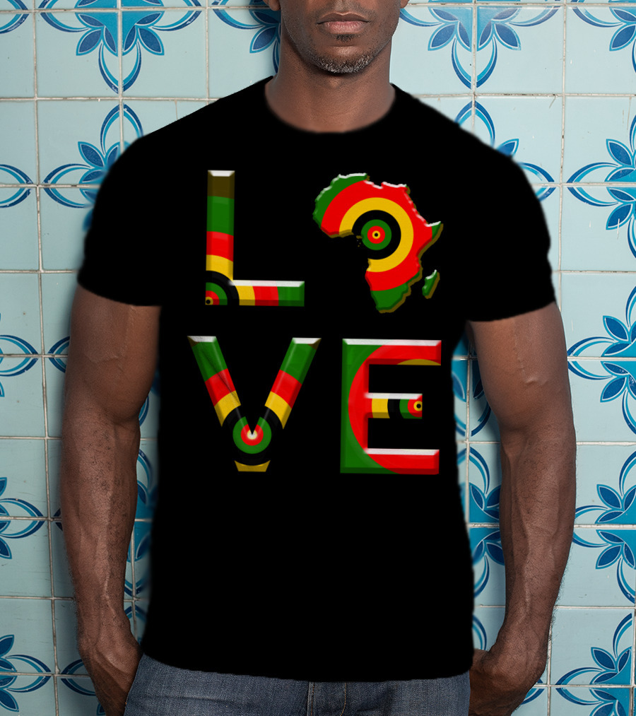 Africa Love African Ameri Colors Map T-Shirt