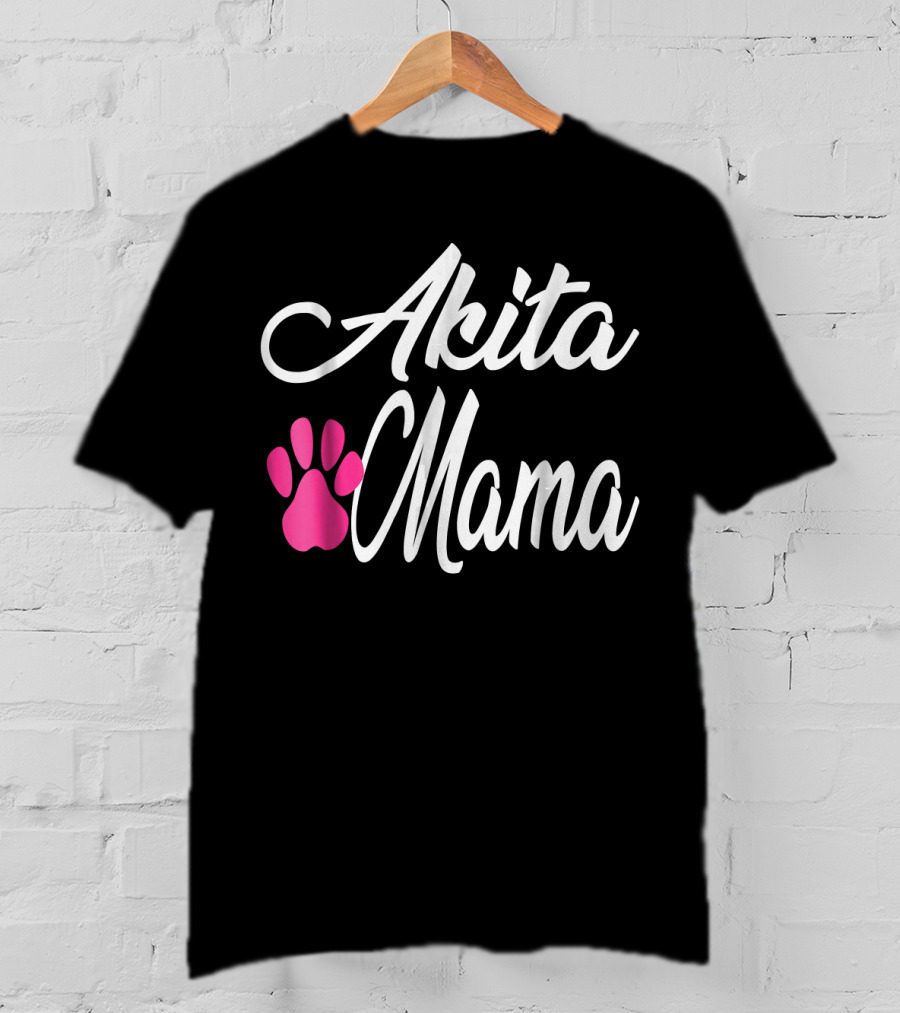 Akita Mama Paw Print Love T-Shirt