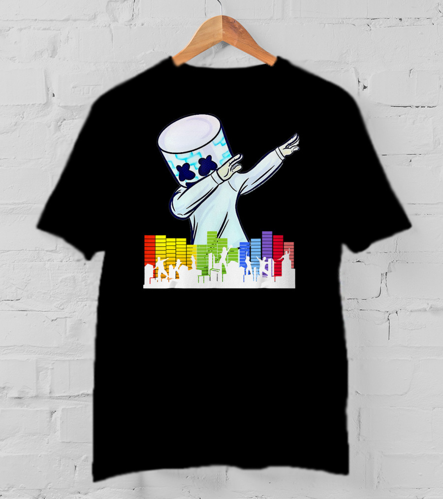 All I Want For Christmas Is Marshmello DJ Dabbing With Music Bars T-Shirt