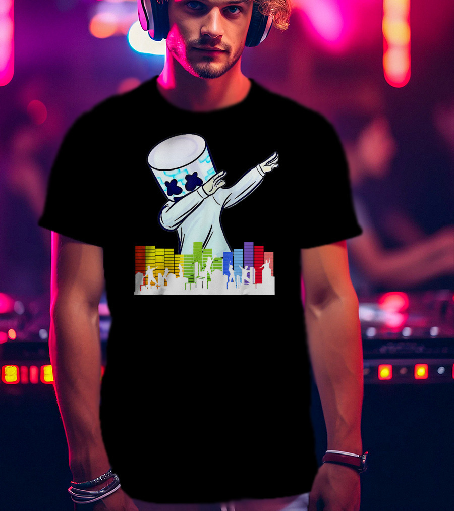 All I Want For Christmas Is Marshmello DJ Dabbing With Music Bars T-Shirt