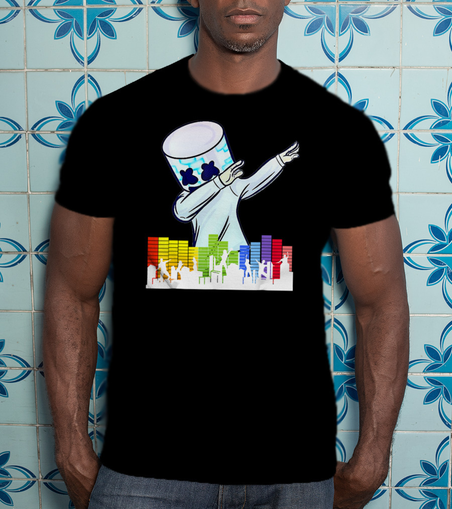 All I Want For Christmas Is Marshmello DJ Dabbing With Music Bars T-Shirt