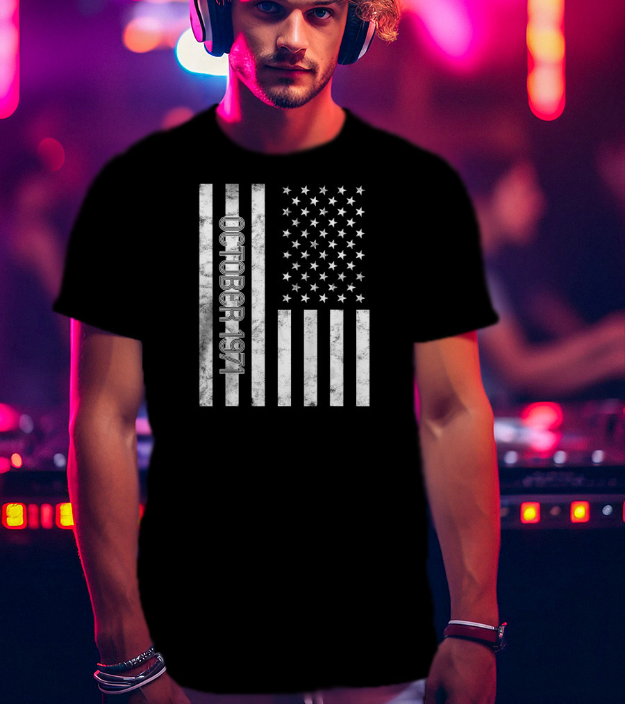 October 1971 American Flag Birthday T-Shirt