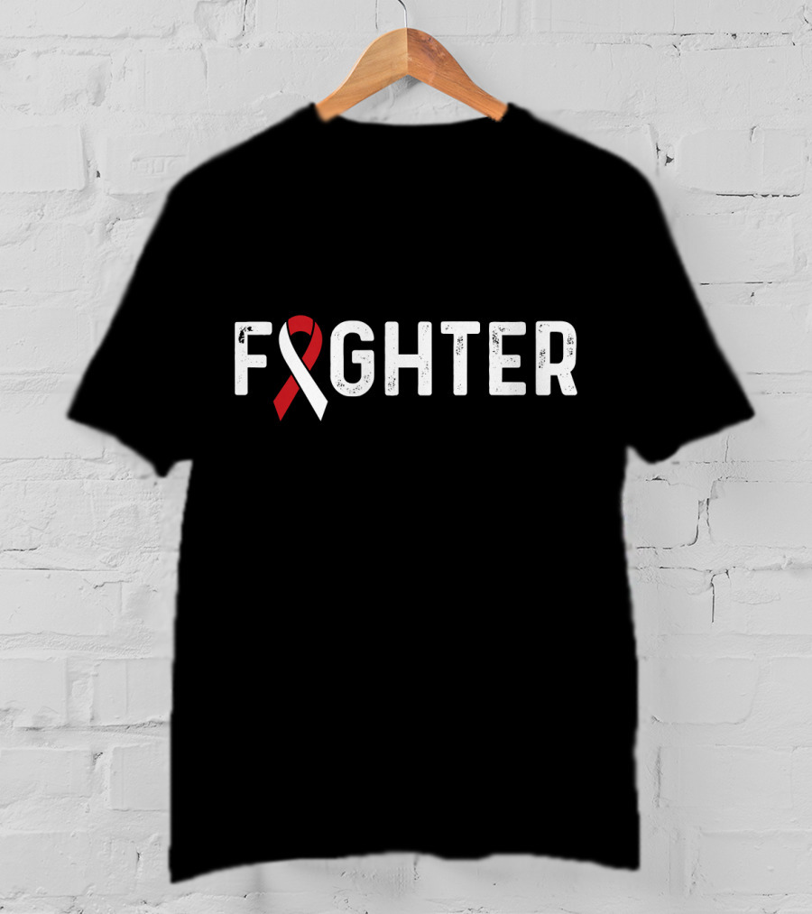 Fighter Aplastic Anemia Awareness Red And White T-Shirt