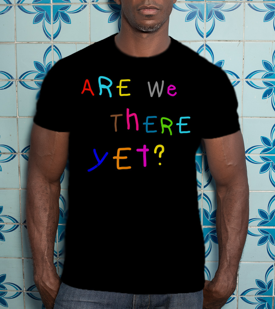 Are We There Yet Colorful Lettering Peek Trip Travel Mod T-Shirt