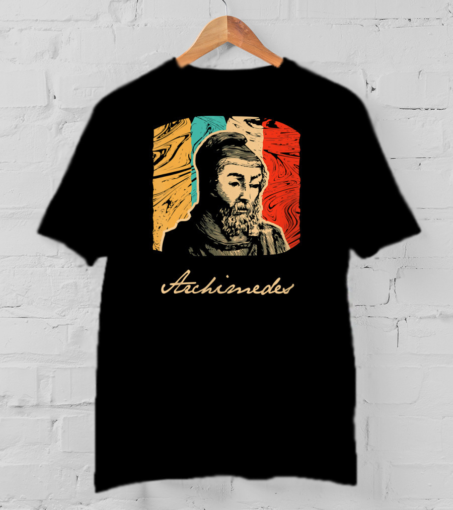 Archimedes Portrait With Colorful Abstract Background T-Shirt