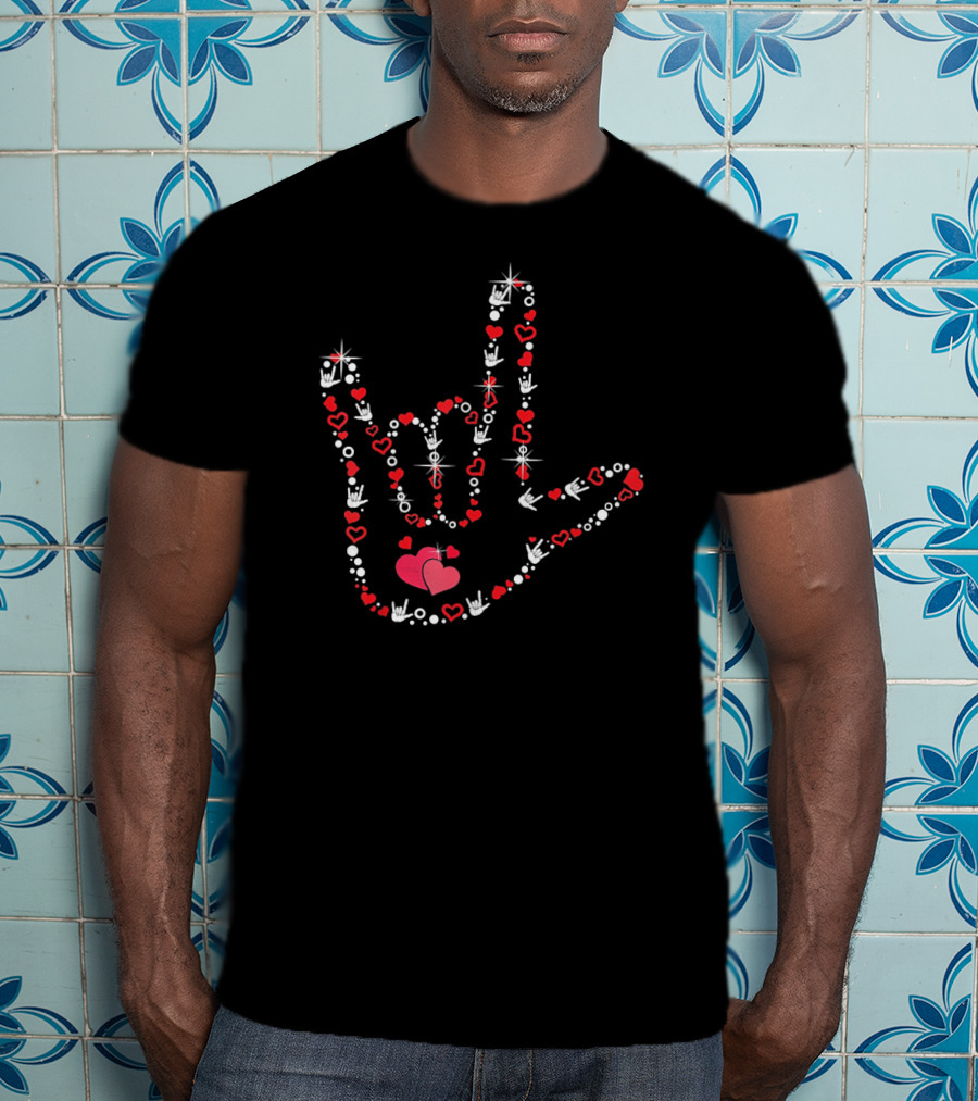 ASL Love Heart Hand Sign Deaf Pride Valentine's Day T-Shirt