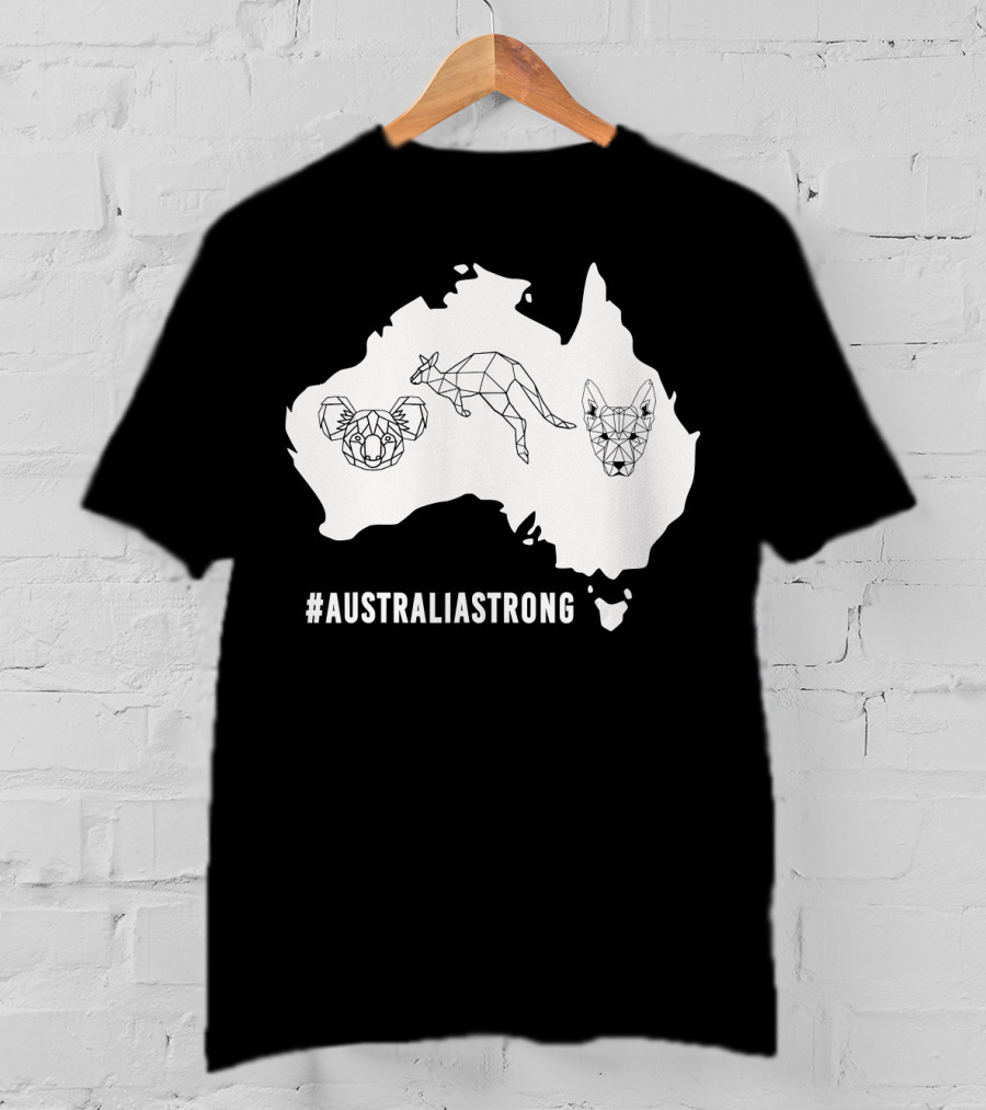 AustraliaStrong Koala Kangaroo Dingo Geometric Map T-Shirt