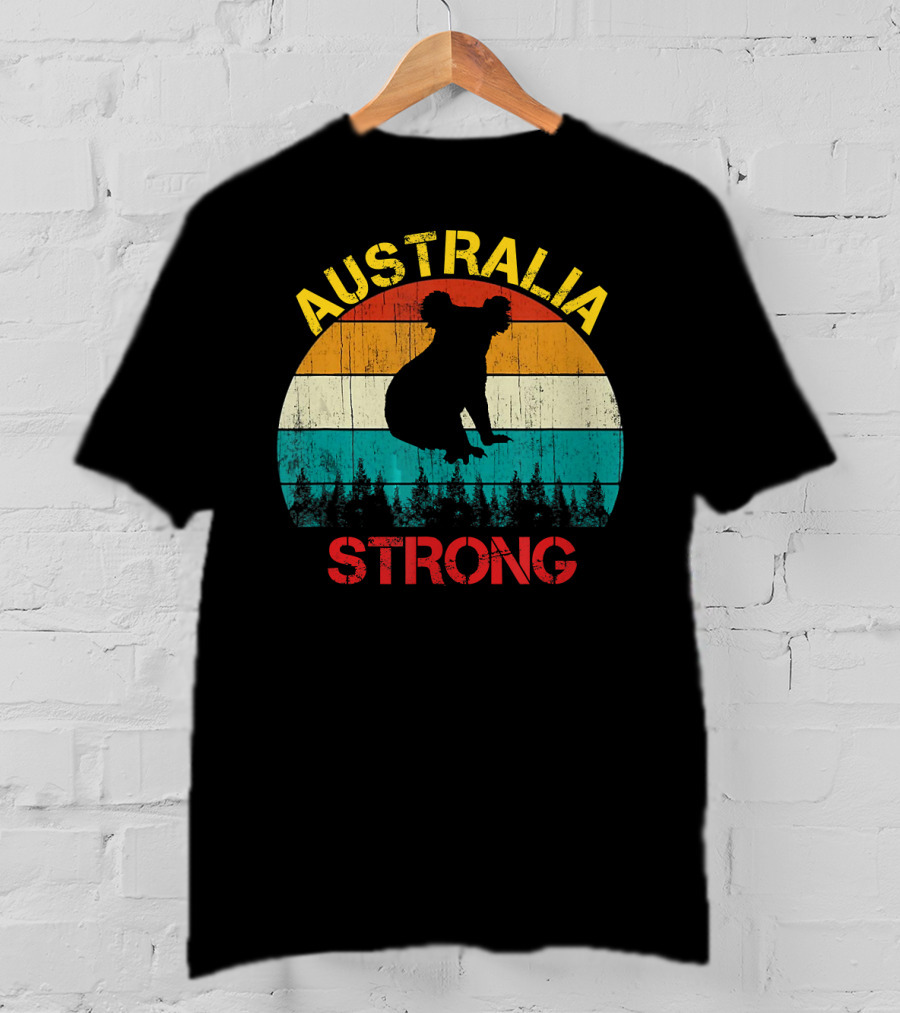 Australia Strong Koala Bear Retro Vin T-Shirt
