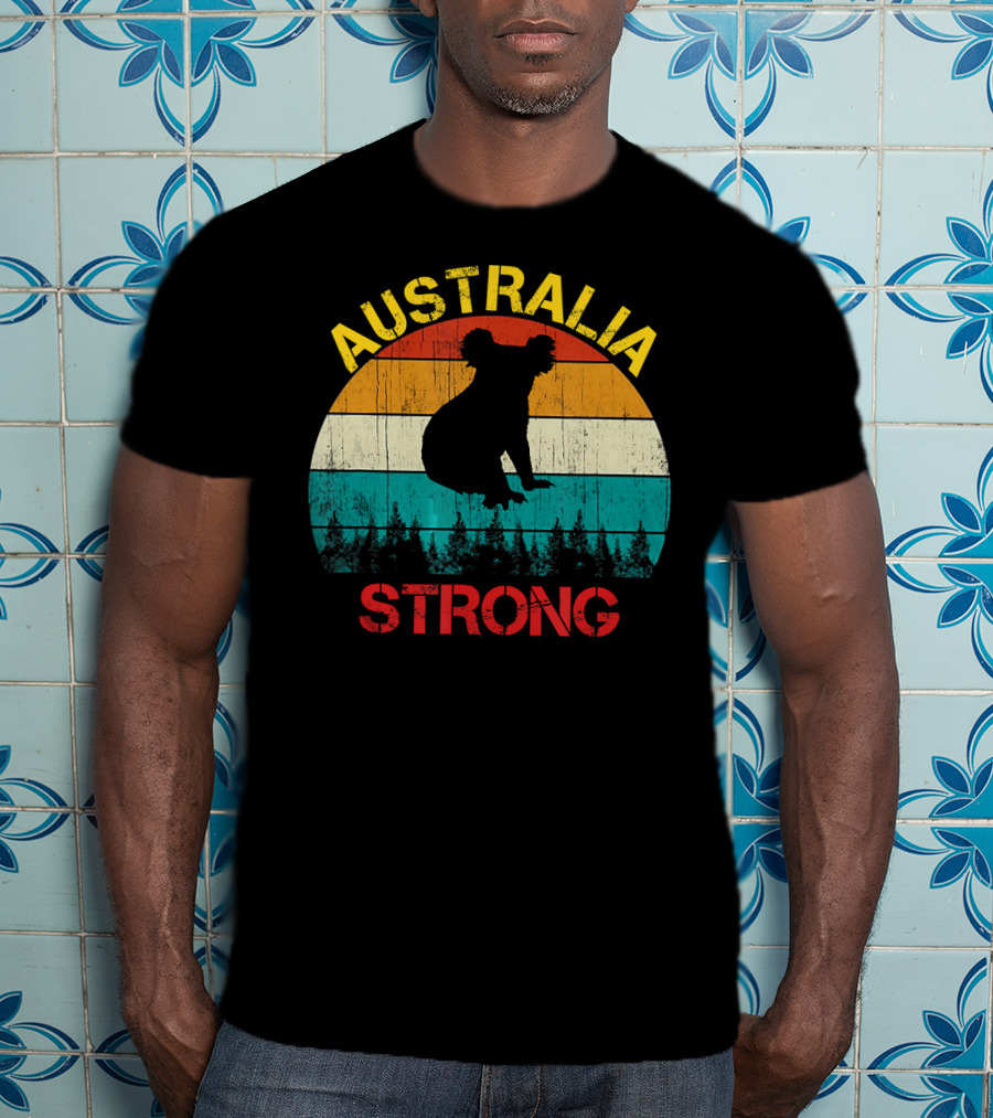 Australia Strong Koala Bear Retro Vin T-Shirt