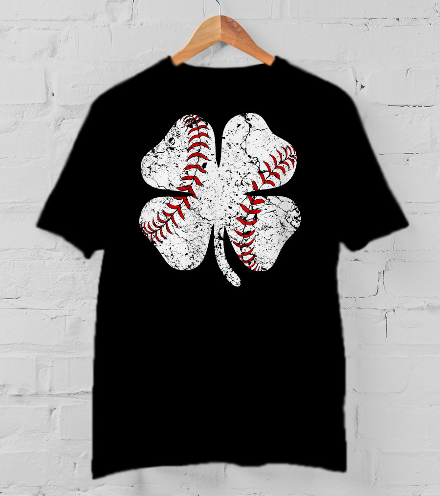Lucky Baseball Clover T-Shirt