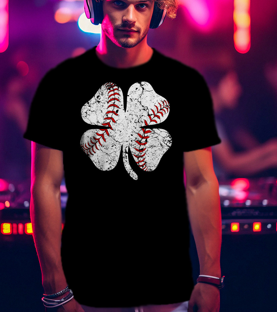 Lucky Baseball Clover T-Shirt