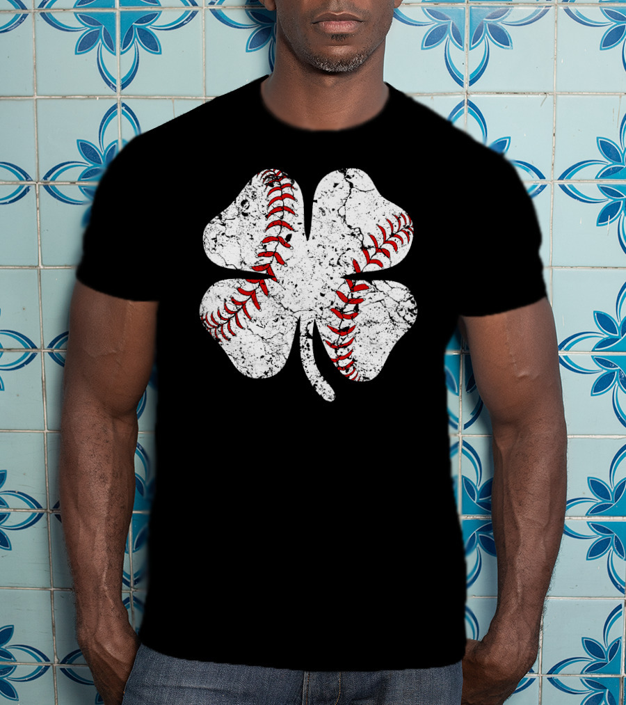 Lucky Baseball Clover T-Shirt
