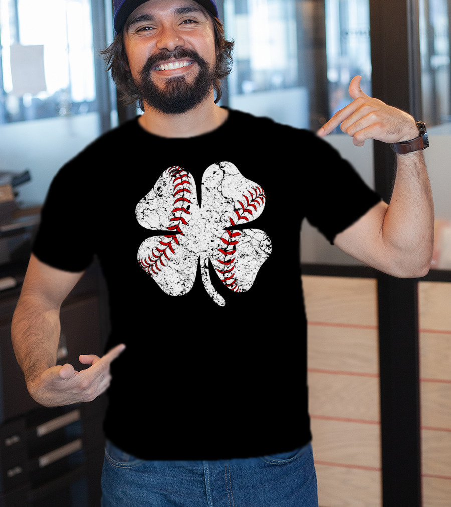 Lucky Baseball Clover T-Shirt