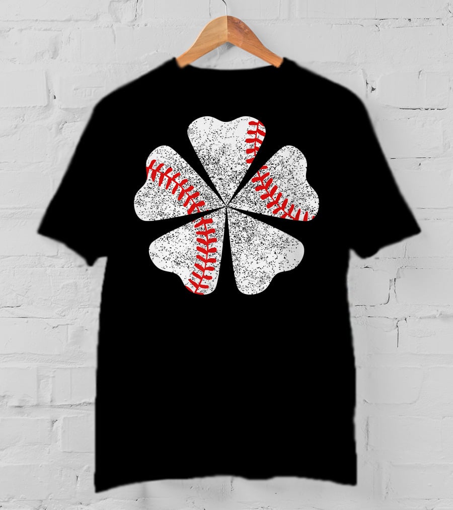 Lucky Clover Baseball St Patricks Day T-Shirt