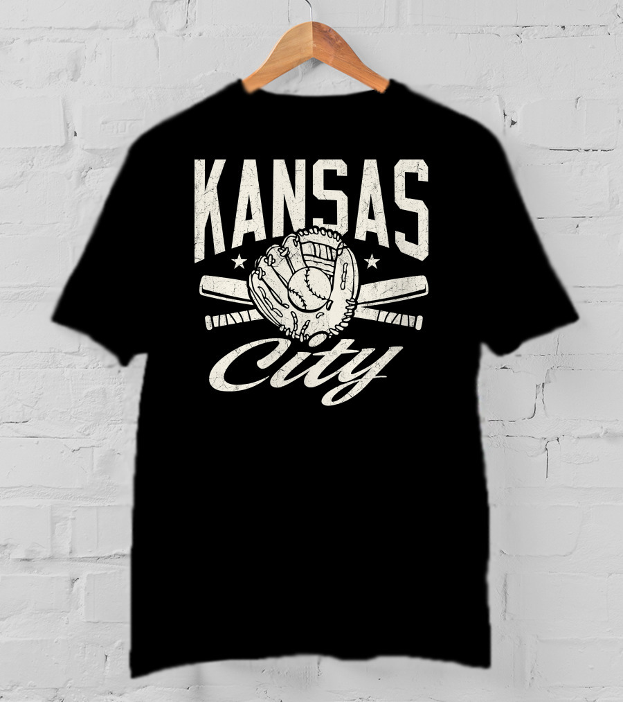 Kansas City Baseball Glove And Bats Fan Hom Season T-Shirt