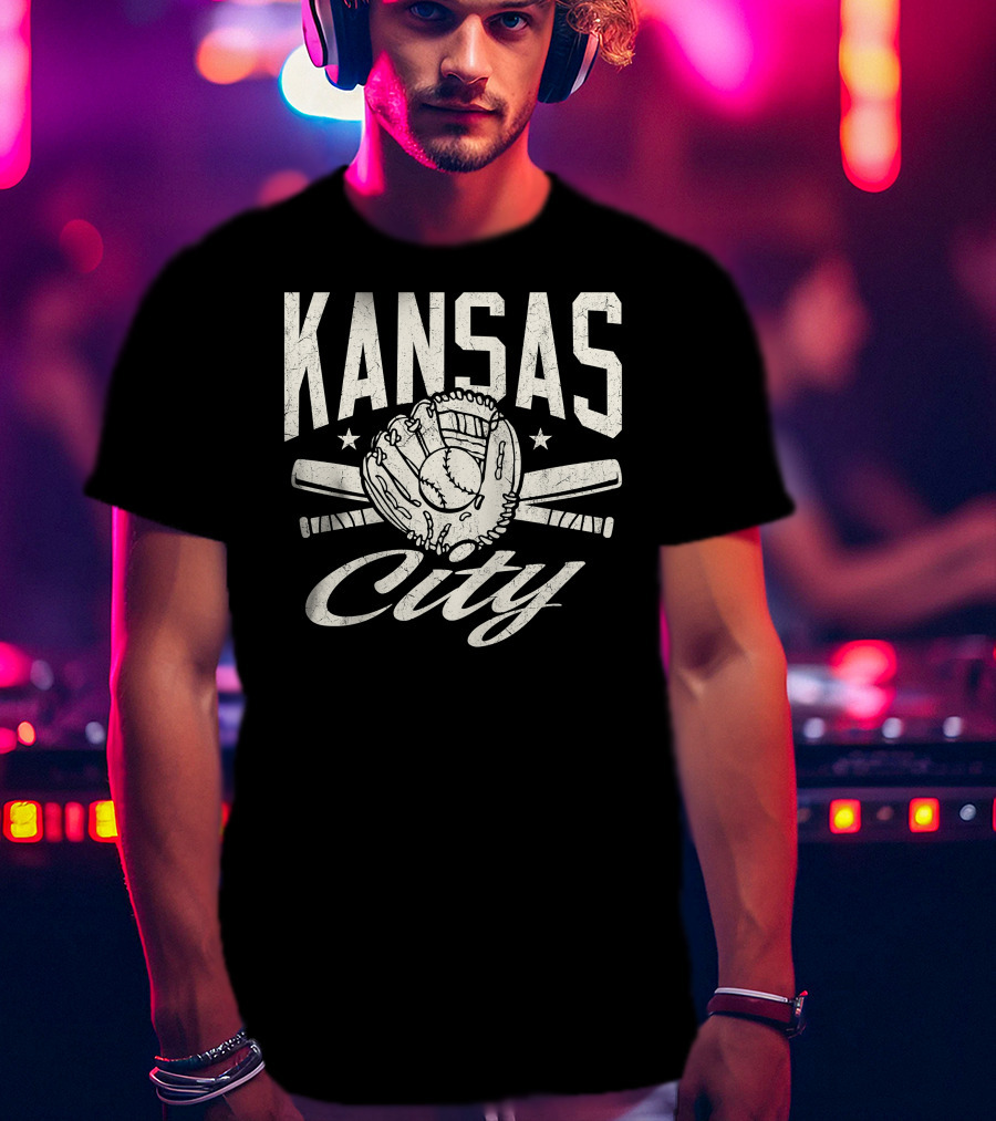 Kansas City Baseball Glove And Bats Fan Hom Season T-Shirt