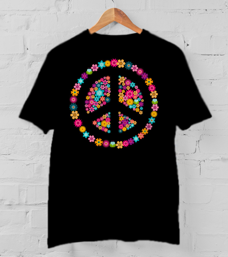 Colorful Floral Peace T-Shirt