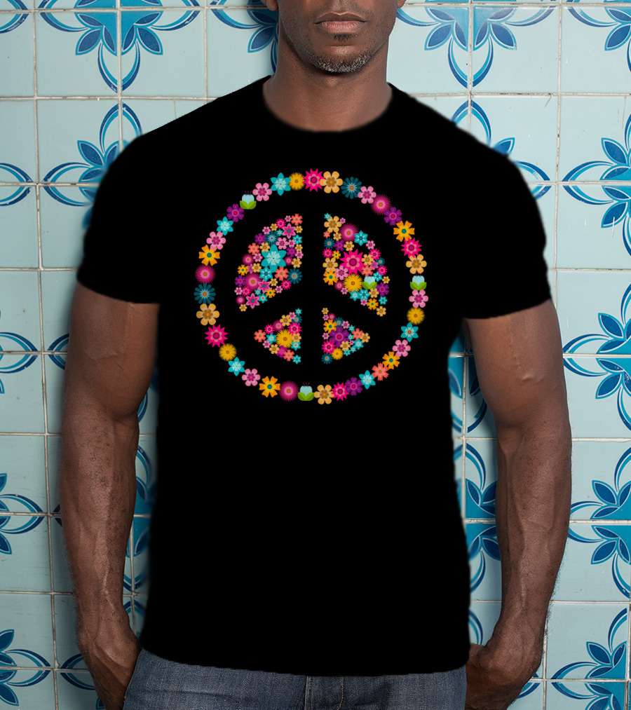 Colorful Floral Peace T-Shirt