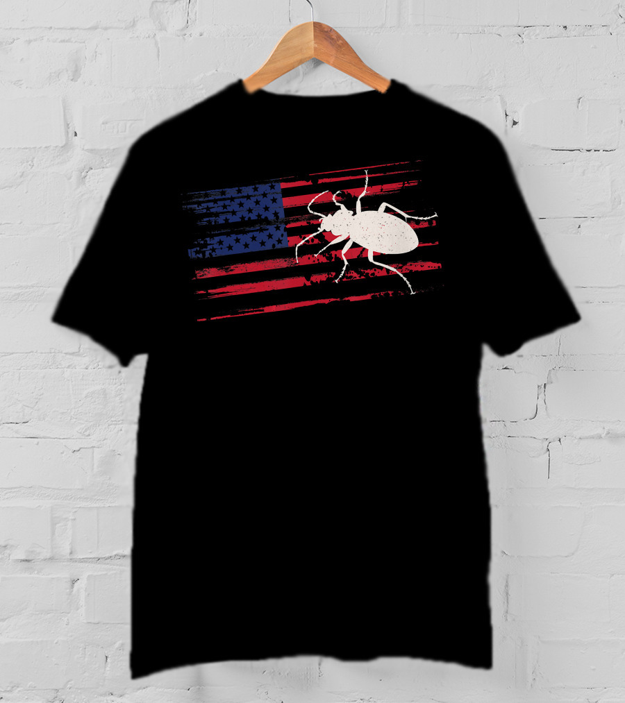 Beetle American Flag Ladybug USA T-Shirt