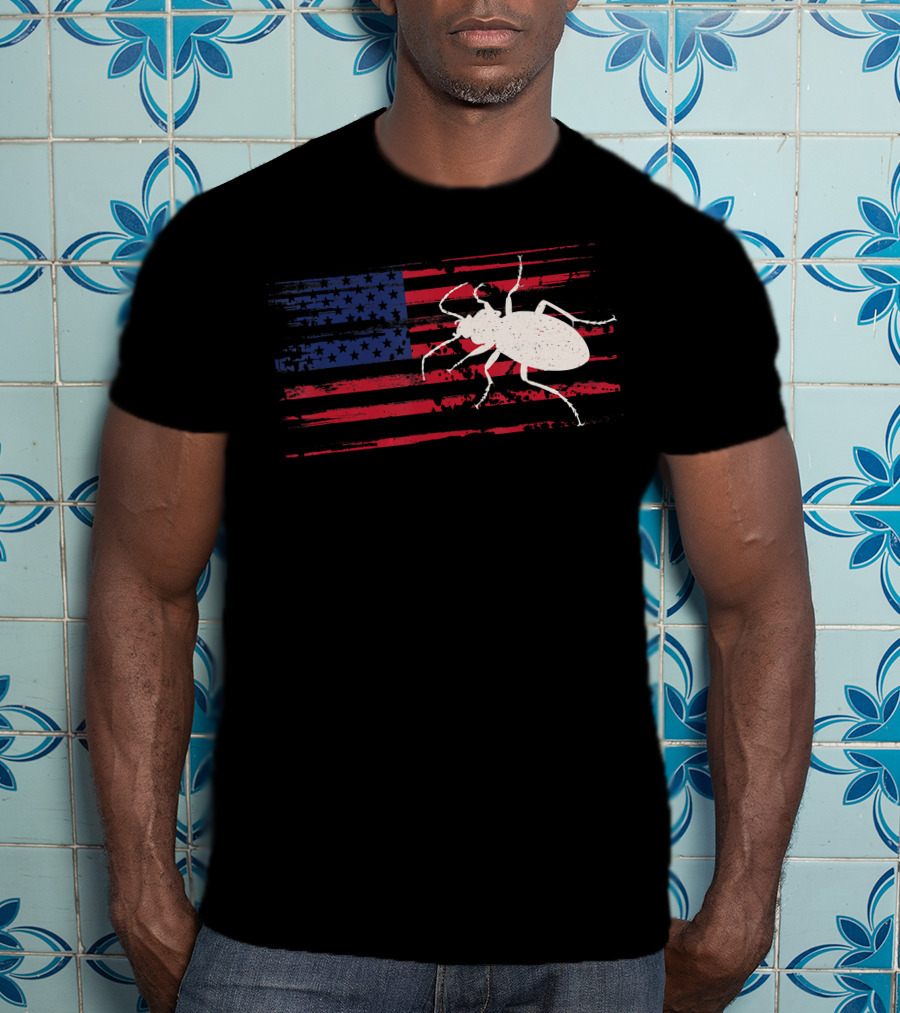 Beetle American Flag Ladybug USA T-Shirt