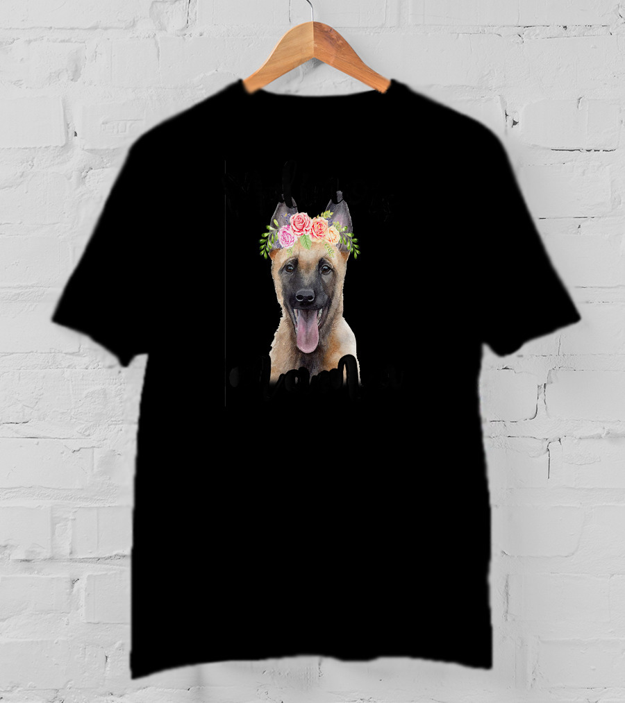Malinois Mama Floral Crown Belgian T-Shirt
