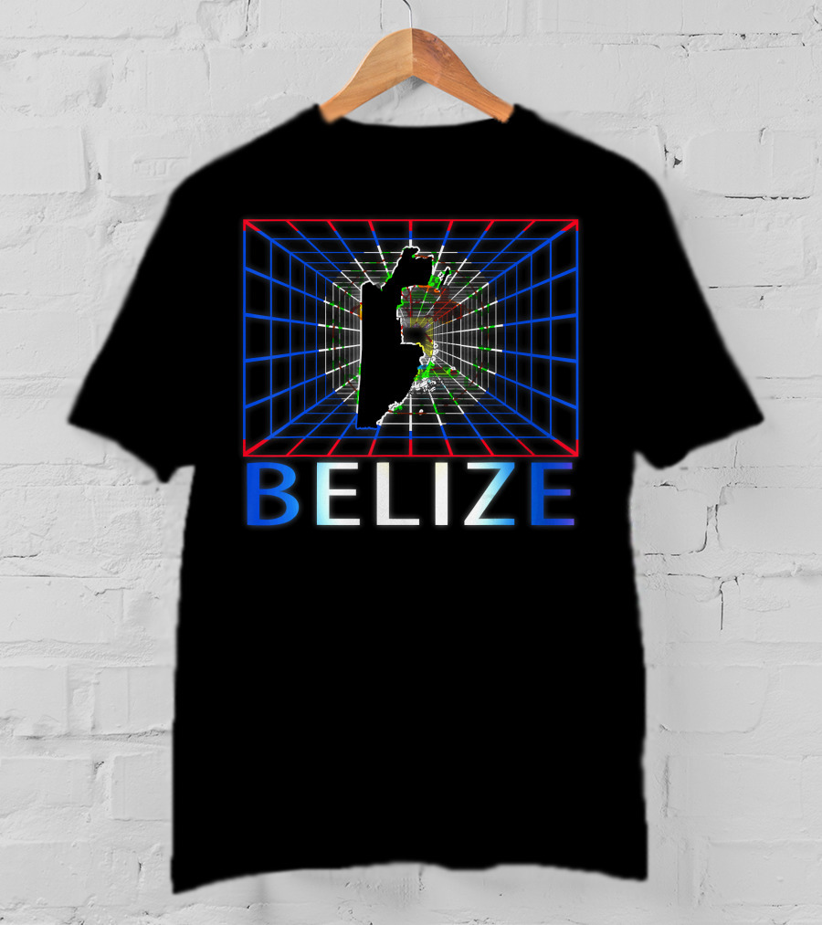 Belize 3D Grid Map Visualization T-Shirt
