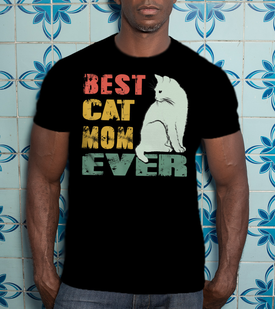 Best Cat Mom Ever Vintage Cat Mother T-Shirt