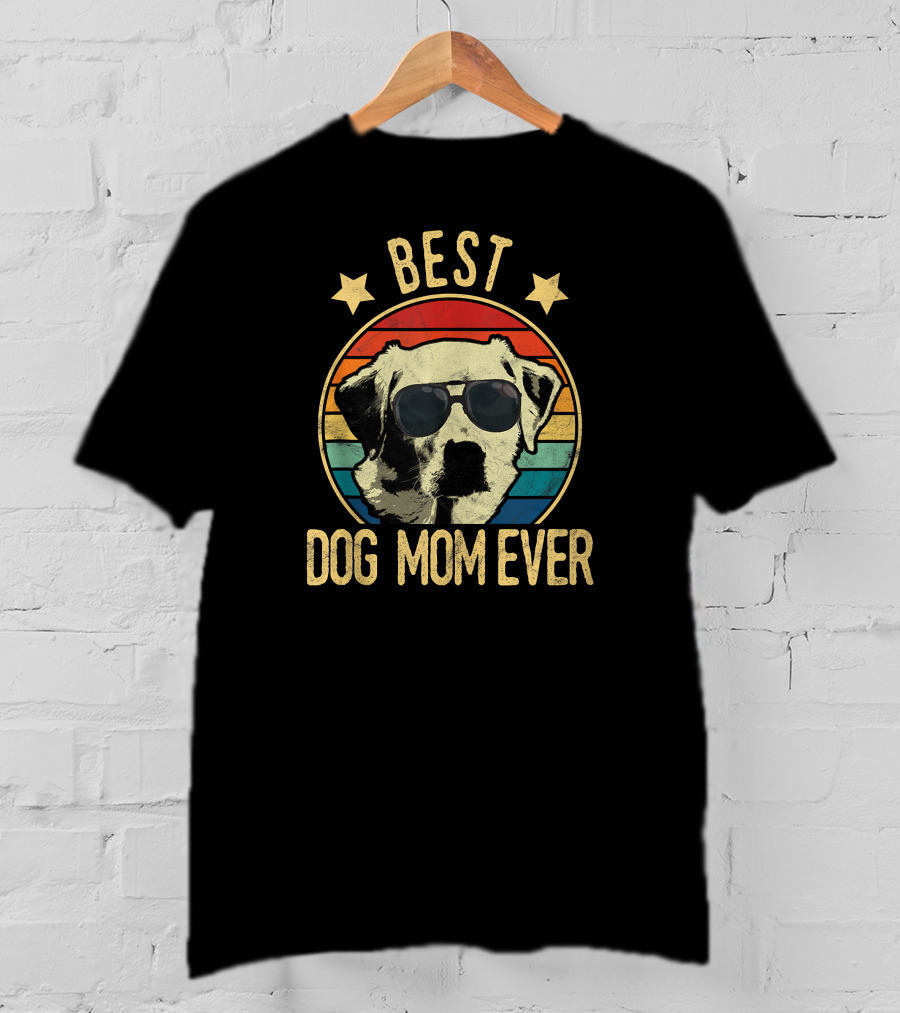Best Dog Mom Ever Labrador Retrievers Retro Sunglasses T-Shirt