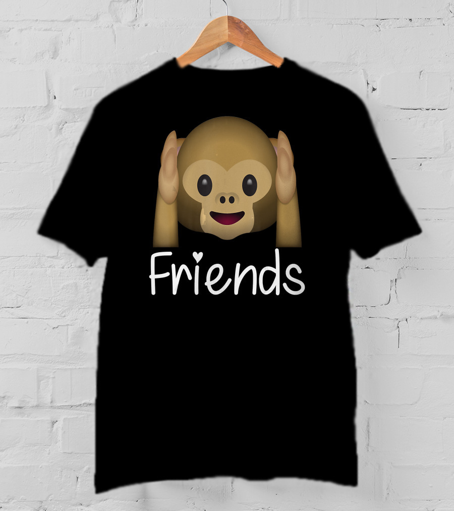 Best Friends Forever Cute Monkey Emoji Friends T-Shirt