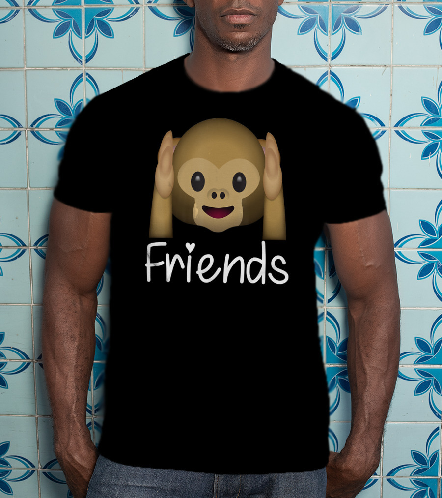 Best Friends Forever Cute Monkey Emoji Friends T-Shirt