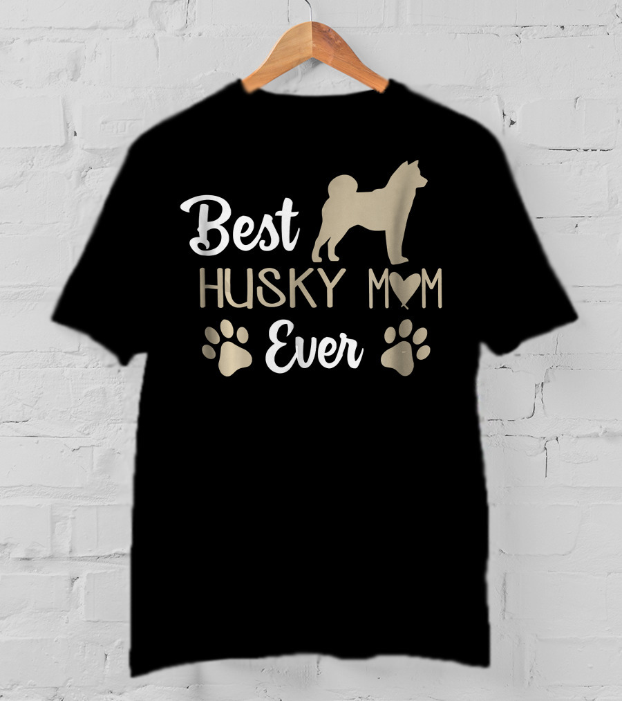 Best Husky Mom Ever Paw Prints Siberian T-Shirt
