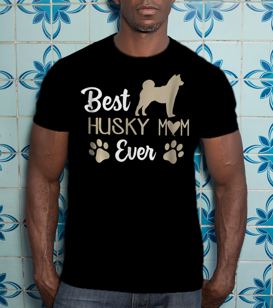 Best Husky Mom Ever Paw Prints Siberian T-Shirt