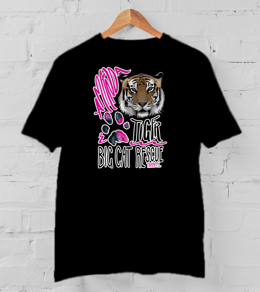 Amanda Tiger Big Cat Rescue Tampa FL Paw Prints T-Shirt