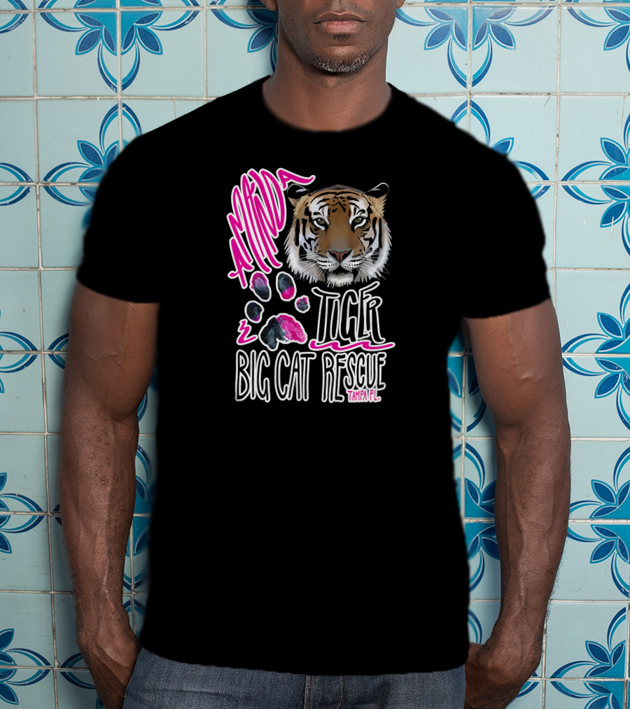 Amanda Tiger Big Cat Rescue Tampa FL Paw Prints T-Shirt