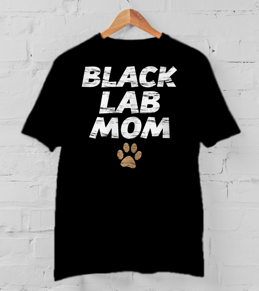 Black Lab Mom Pawprint Awesome T-Shirt