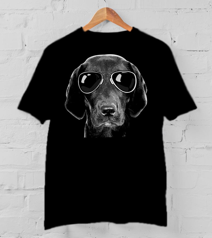 Black Labrador Sunglasses Lab Dad Cool Dog T-Shirt