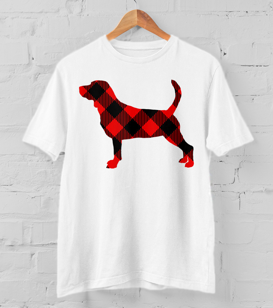 Black Red Plaid Labrador Dog Mom Paw T-Shirt