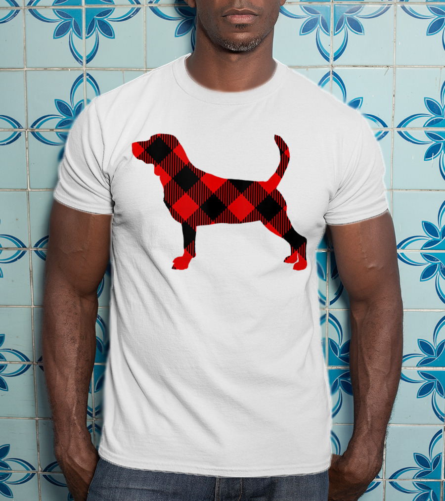 Black Red Plaid Labrador Dog Mom Paw T-Shirt