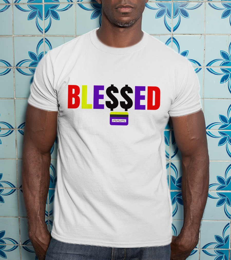 BLE$$ED Money $ymbol Colorful Lettering T-Shirt