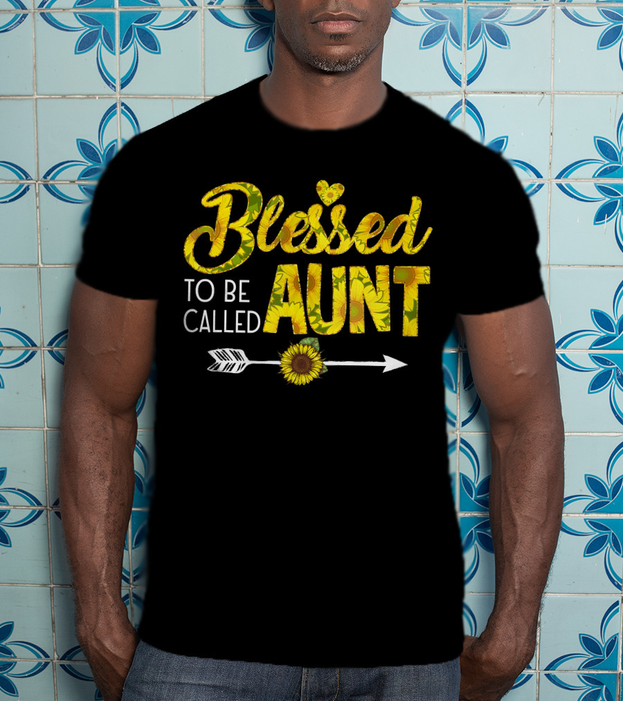 Blessed To Be Called Aunt Sunflower Arrow Heart T-Shirt