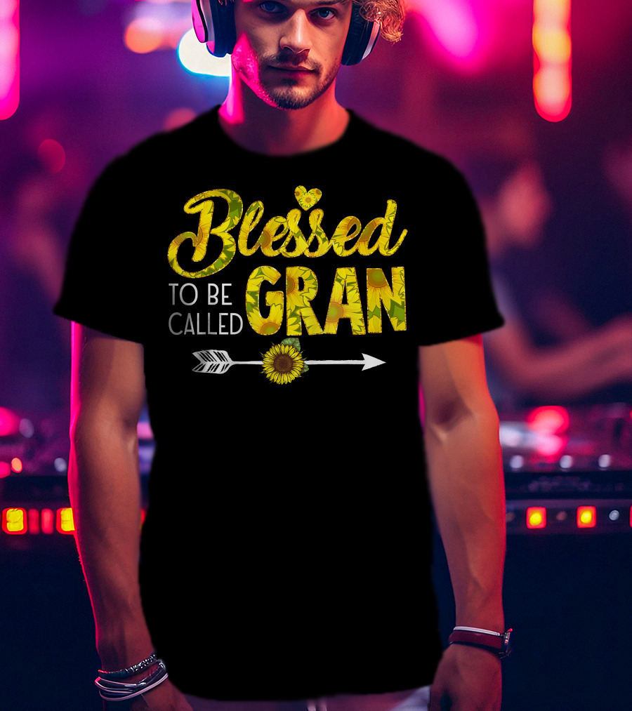 Blessed To Be Called Gran Sunflower Arrow Heart T-Shirt