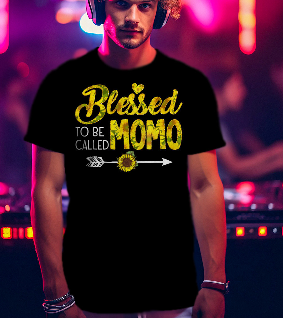 Blessed To Be Called Momo Sunflower Arrow T-Shirt