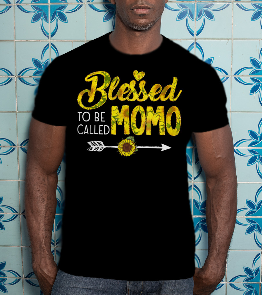 Blessed To Be Called Momo Sunflower Arrow T-Shirt