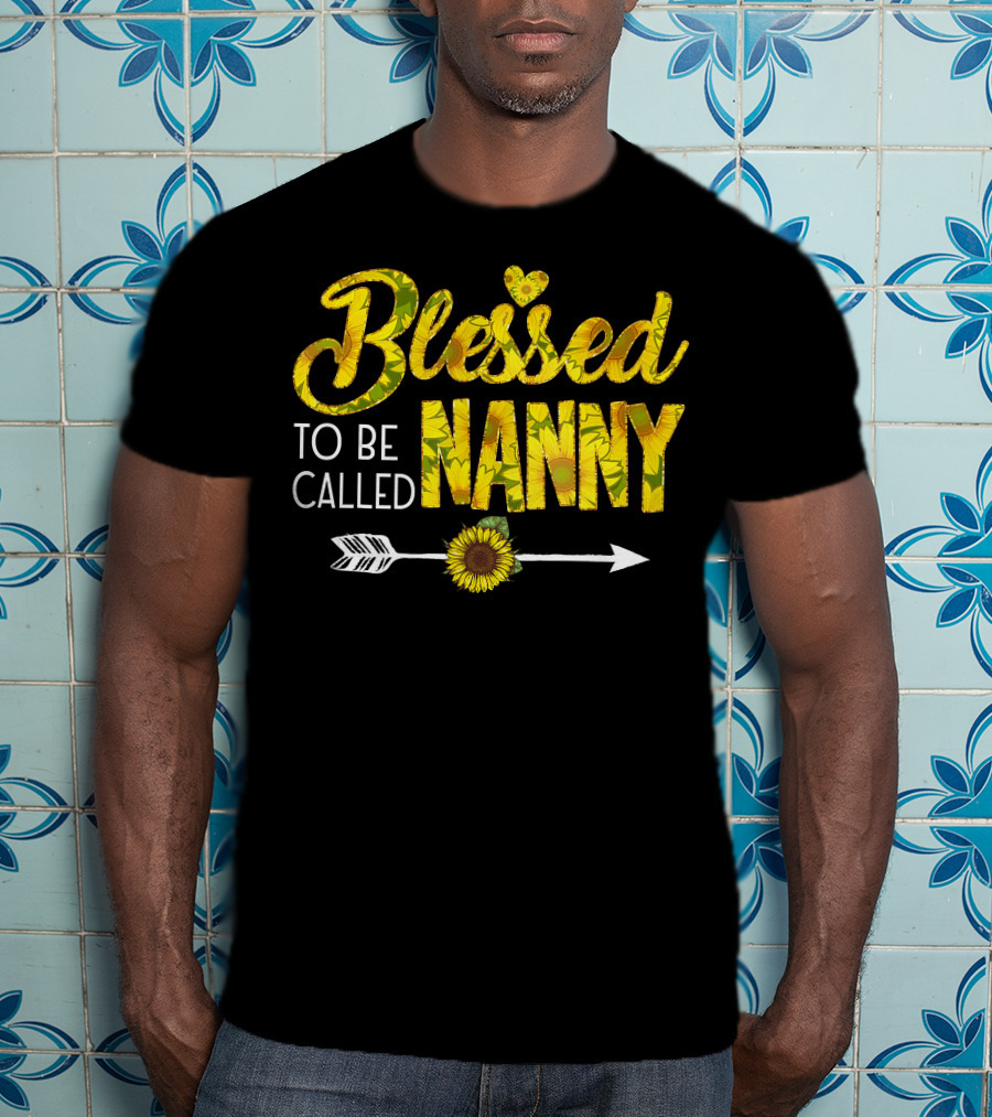 Blessed To Be Called Nanny Sunflower Arrow Heart T-Shirt