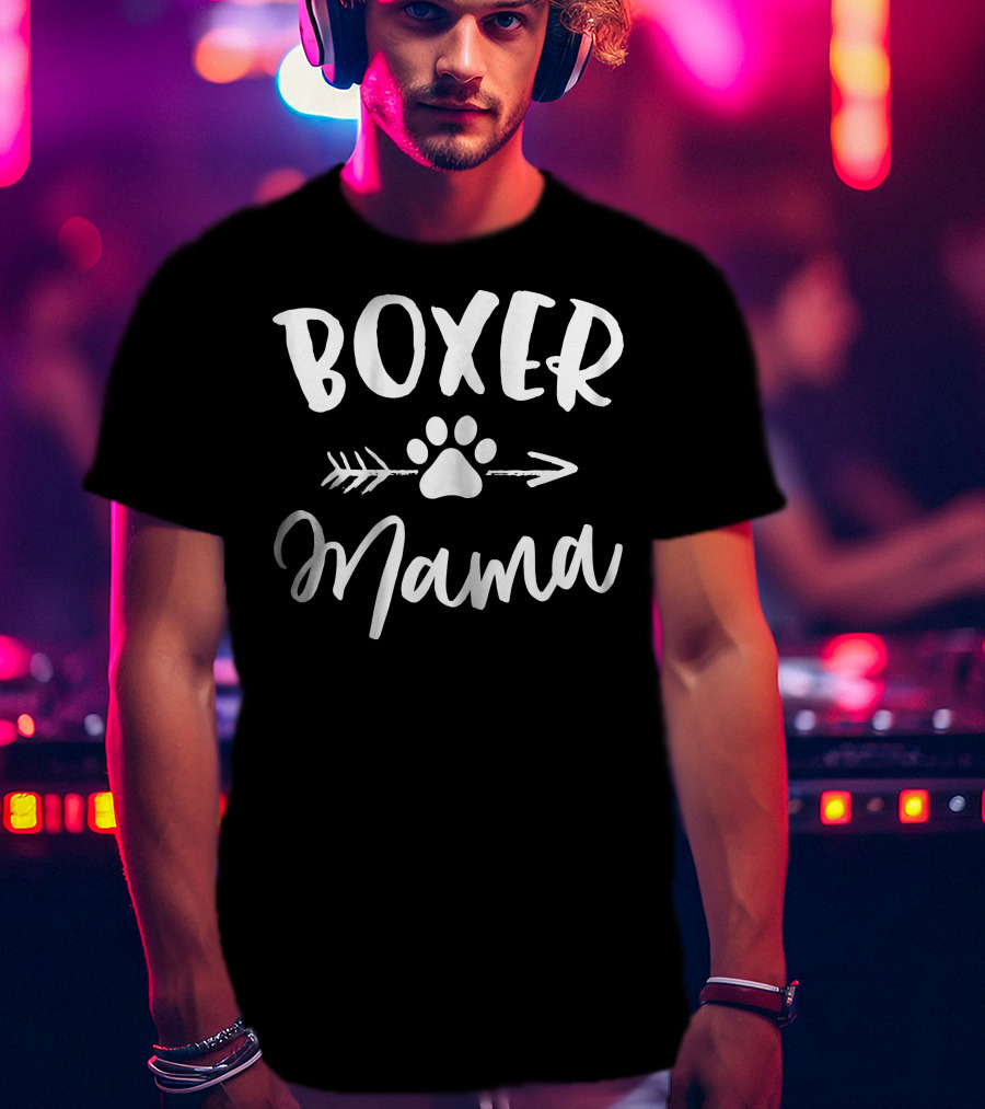 Boxer Mama Paw Print Arrow Design For Boxer Lover Owner T-Shirt